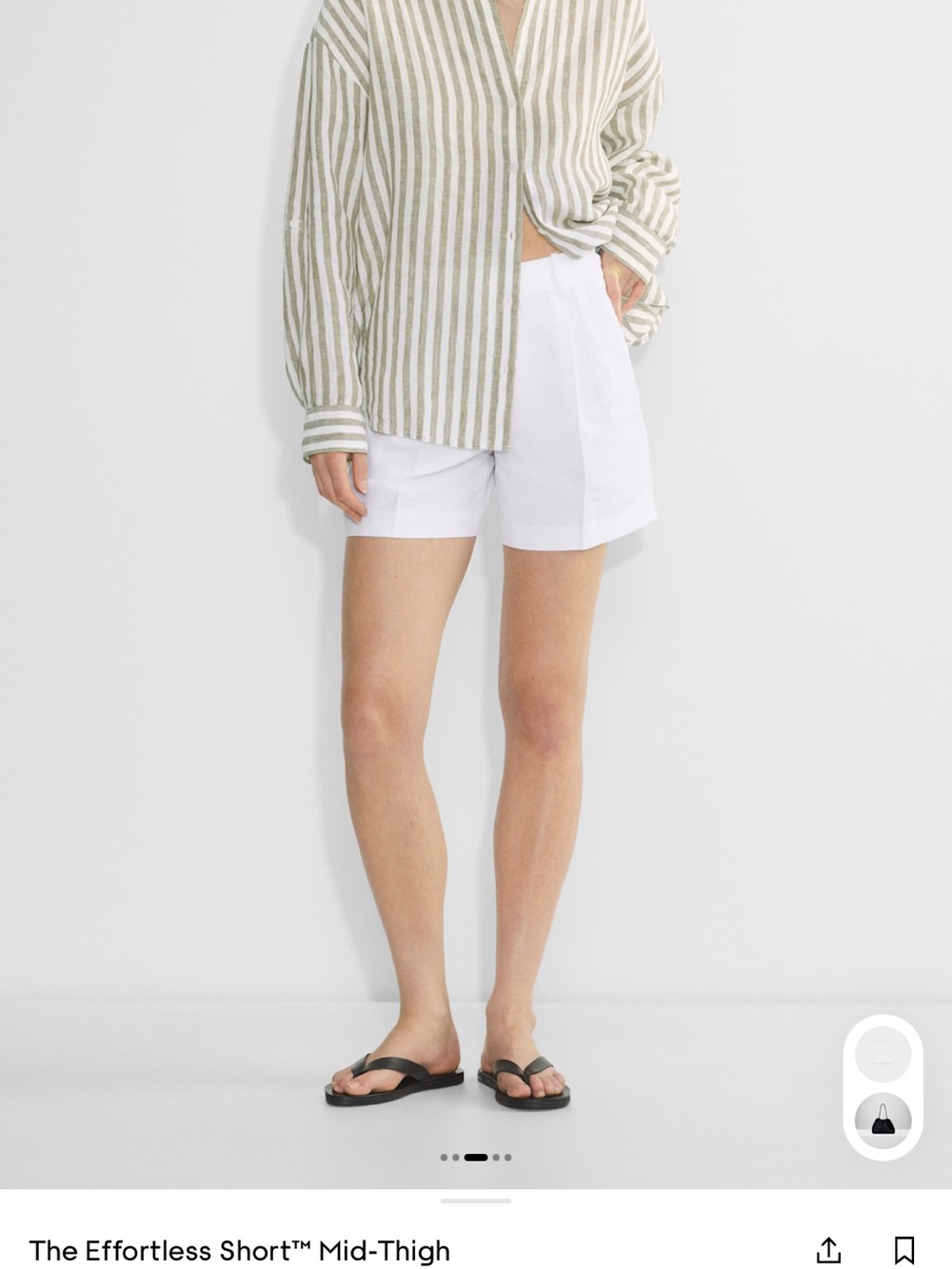 Aritzia the Effortless White Mid-Thigh Linen Women’s Shorts
